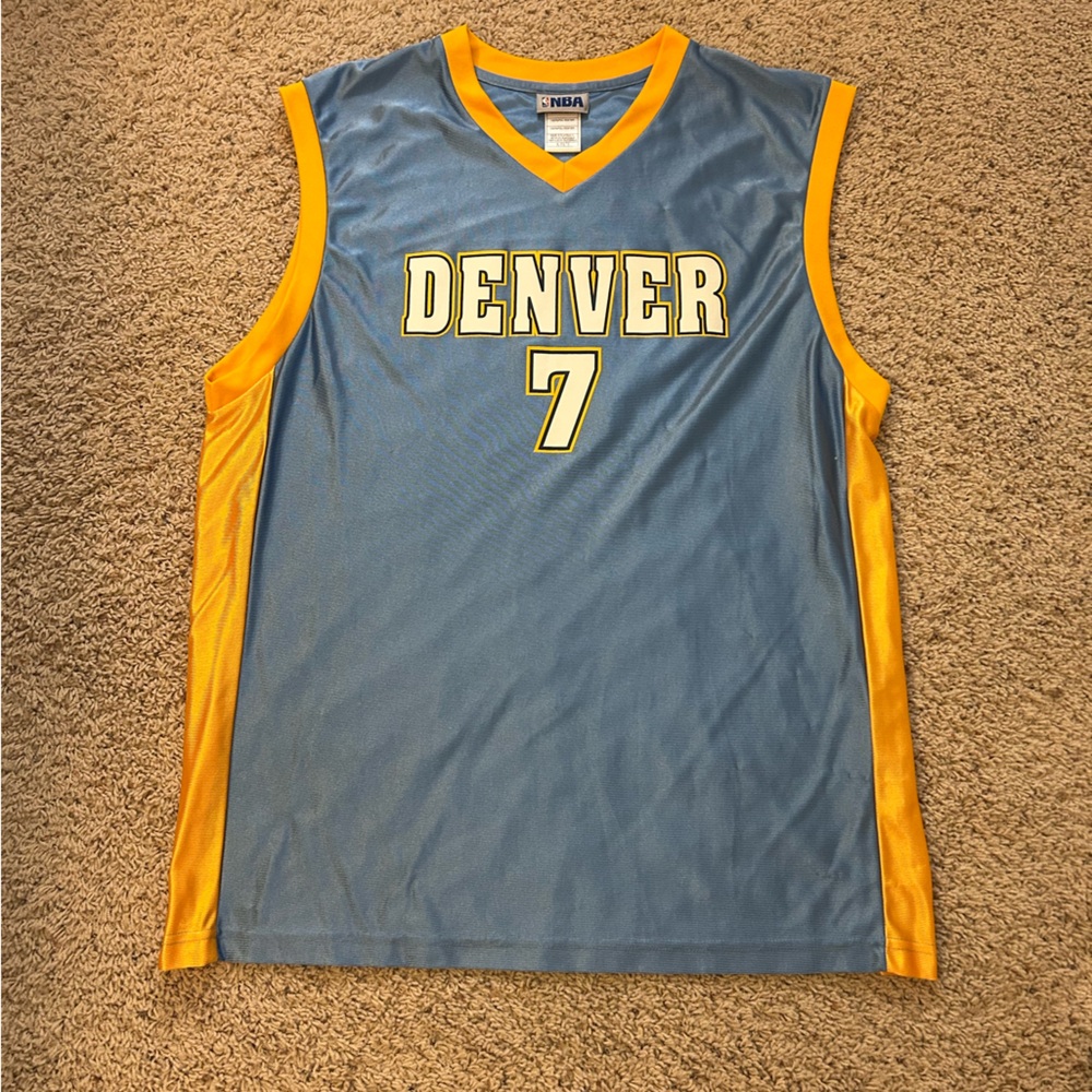 Denver Nuggets Chauncey Billups Jersey Blue and Yellow